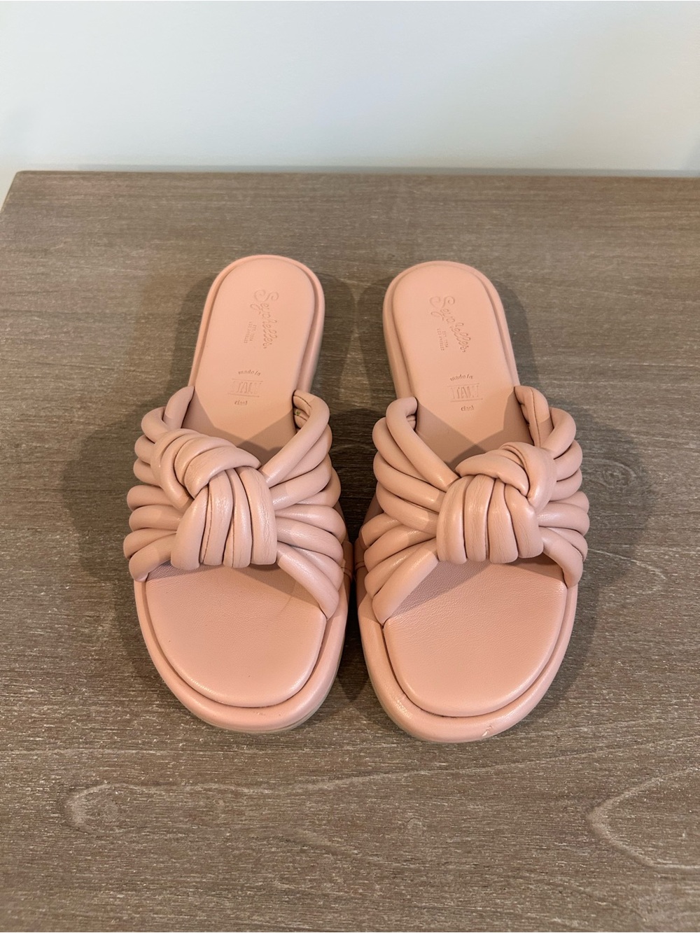 Seychelles Simply The Best Women's Blush Pink Knotted Slide Sandals 8.5
